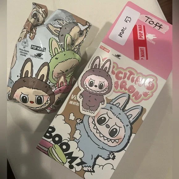 Pop Mart The Monsters Exciting Macaron Toffee Labubu Vinyl Pendant Keychain - Picture 2 of 5